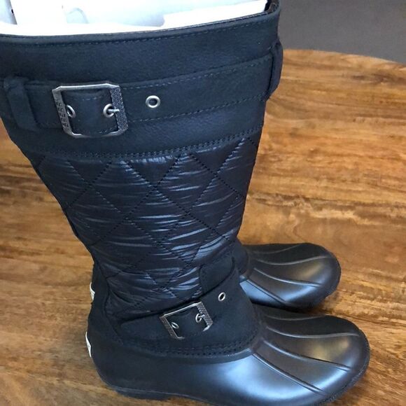 Sperry Saltwater Tall Buckle Nylon Quilt black size 5 - Picture 12 of 13